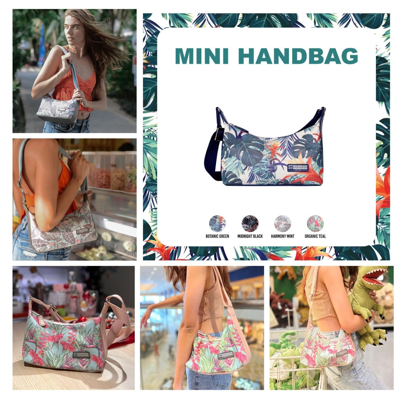 กระเป๋าสะพายกันน้ำ FEELFREE TROPICAL MINI HANDBAG สี ORGANIC TEAL_2